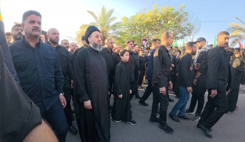 السيد عمار الحكيم يشارك في تشييع جثمان القائد الشهيد