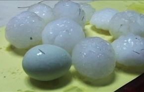 بارش تگرگ به اندازه تخم مرغ در چین