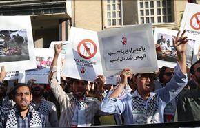 بالصور: إحتجاج أمام مکتب رعایة المصالح المصریة بطهران دعماً لغزة