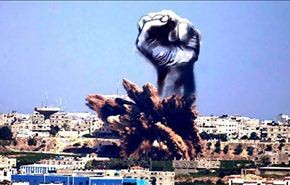 بالصور.. فنان يصنع من صور التفجيرات الإسرائيلية بغزة لوحات فنية