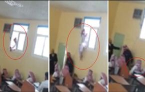 فيديو... طالب يدخل من النافذة مستغلا....