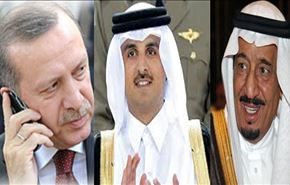 اردوغان، پادشاه عربستان و امیر قطر درگوشی چه گفتند؟