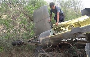 لاشه جنگنده سعودی در جیزان + فیلم