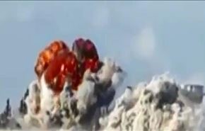 فیلم لحظه انفجار شدید در مقر بمباران شده النصره