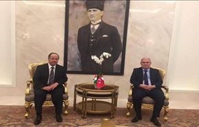 پرچم اقلیم کردستان دردیدار رسمی بارزانی از ترکیه!