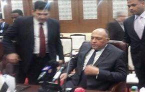 وزیرخارجه مصربا میکروفون شبکه الجزیره چه کرد؟+ فیلم