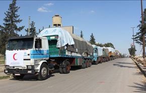 دخول أول قافلة مساعدات انسانية الى نبل والزهراء بعد فك الحصار