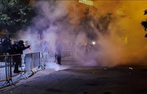 پلیس آمریکا با مخالفان ترامپ درگیر شد+عکس