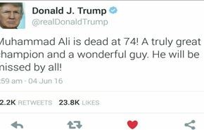 تجلیل ترامپ از محمد علی مسلمان