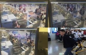 فيديو... لحظة وقوع انفجار داخل ‫‏مطار‬ في ‫شانغهاي‬ بالصين