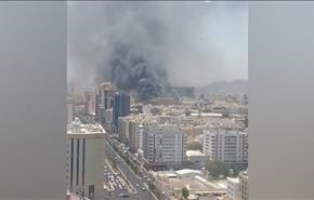 بالفيديو والصور... حريق هائل في فندق بمكة المكرمة