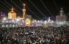 بالصور؛ مظاهر الزينة في العتبة الرضوية بذكرى ميلاد الامام الرضا(ع)