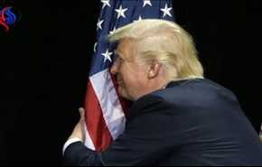 پرچم روسیه در سخنرانی ترامپ!