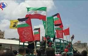 تصاویر؛ پرچم ایران در غزه برای اعتراض به ترامپ