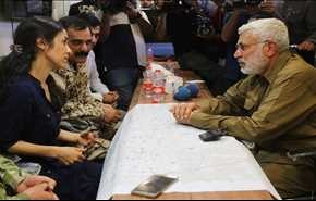 بالصور.. سفيرة النوايا الحسنة تلتقي المهندس وتشيد بالحشد الشعبي