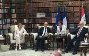 بالصور: الجعفري يستقبل وزيري الخارجية والدفاع الفرنسيين