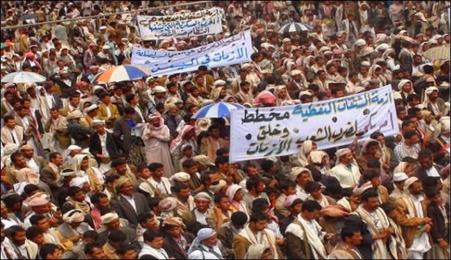 تظاهرات بصعدة اليمن ضد التدخل الاجنبي