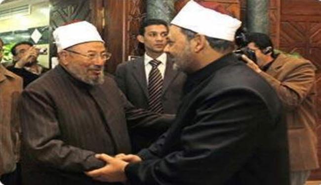 شيخ الأزهر والقرضاوي يبحثان سبل نصرة القدس