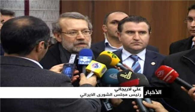 لاريجاني يناقش مع نظيره الترکي قضايا المنطقة
