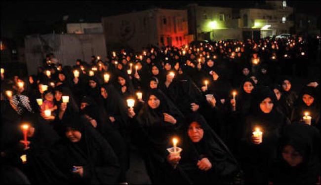 وقفات شموع امام منازل الرموز المسجونين بالبحرين