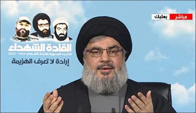نصرالله: مشروع اميركي اسرائيلي لنشر الفوضى بالمنطقة
