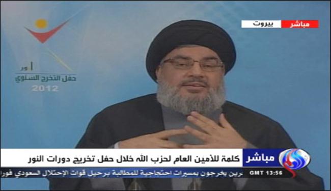 السيد نصرالله: المقاومة الفلسطينية قبلت التهدئة بشروط