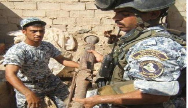 العثور على مخبأ كبير للأسلحة والمتفجرات جنوب تكريت