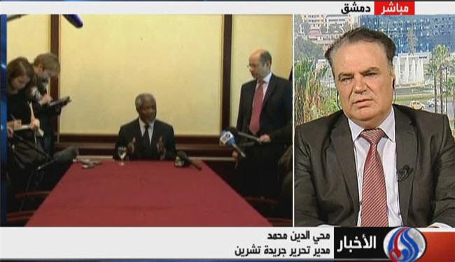 سوريا تريد انجاح خطة عنان لانهاء الازمة