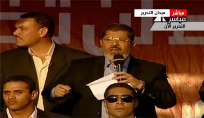 مرسي يؤدي اليمين بالتحرير ويؤكد ان الشعب مصدر السلطة 