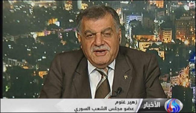 برلماني سوري : حل الازمة يكمن بقطع السلاح عن المسلحين