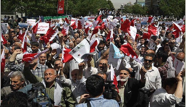 مسيرات تضامن مع الشعب البحريني بايران الجمعة