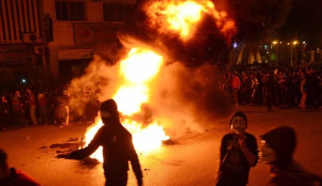 حرب شوارع بين قوات الامن والمتظاهرين في الدقهلية
