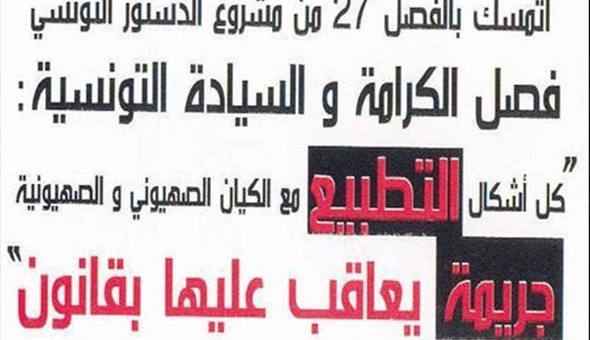 مخالفت با عادی سازی روابط با رژیم صهیونیستی در تونس