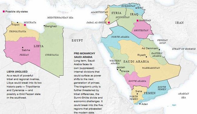 خريطة الشرق الاوسط الجديدة كما تراها 