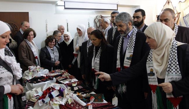 حضور سر زده مشعل در سفارت فلسطین در دوحه
