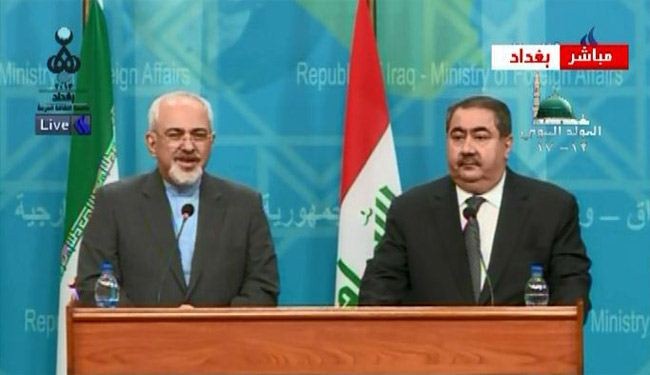 ظريف: لدى ايران والعراق فرص وتحديات مشتركة