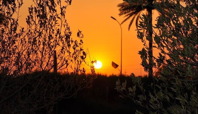 صور لمدينة واسط وسط العراق وقت غروب الشمس