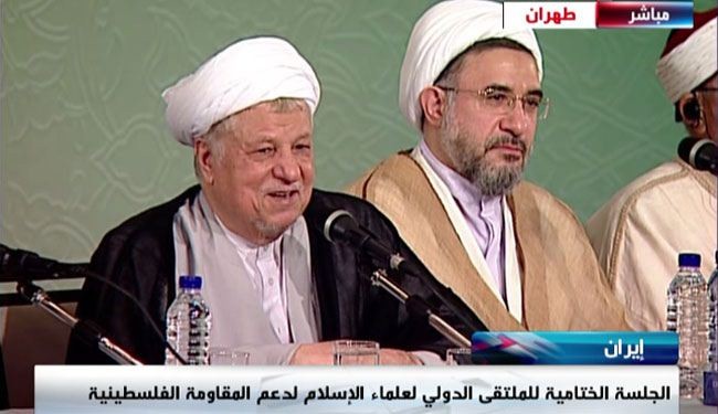 رفسنجاني: ايران سلحت الفلسطينيين وحزب الله للدفاع عن أنفسهم