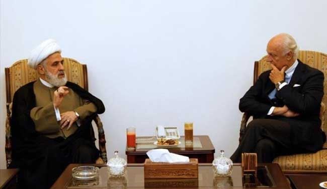دیدار نماینده بان کی مون با معاون دبیرکل حزب الله