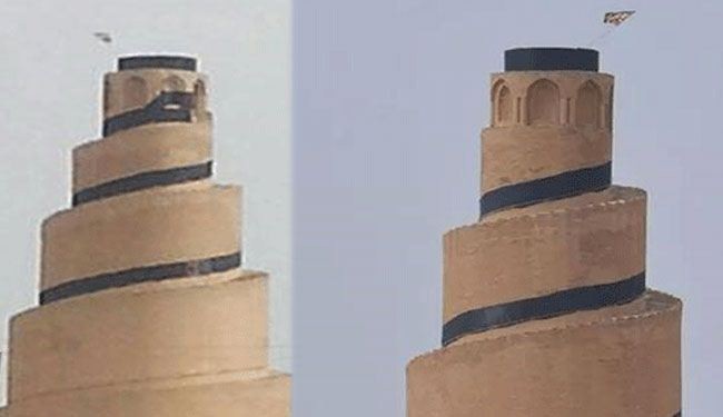 سامراء.. راية الحسين (ع) فوق الملوية تثير غيض الطائفيين والتكفيريين