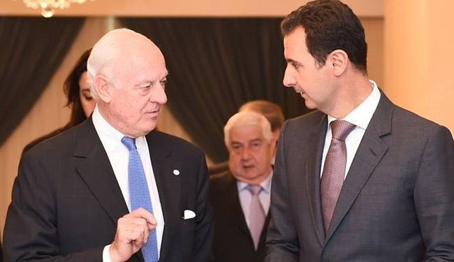 الأسد: مبادرة دي ميستورا جديرة بالدراسة +صورة