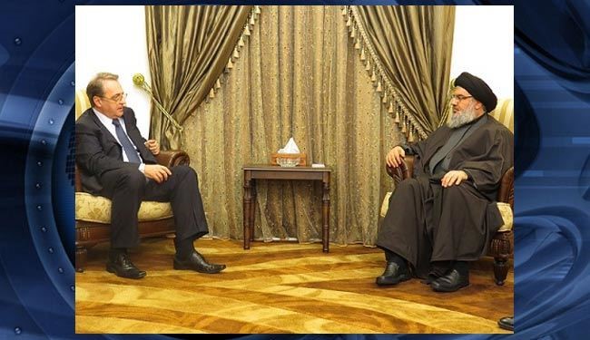 فرستاده ویژه پوتین با سید حسن نصرالله دیدار کرد + عکس