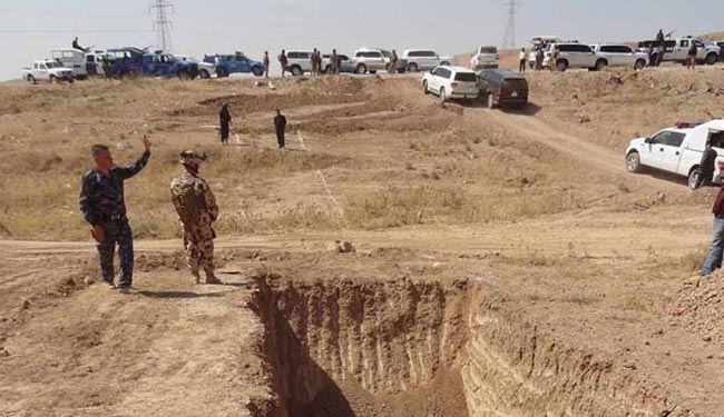 ناحية السعدية بديالى تحفر خندقا امنيا كبيرا لحماية نفسها