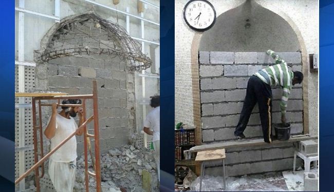 بالصور.. المنامة تهدم محراب مسجد لاتباع آل البيت (ع)