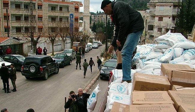 إدخال مواد غذائية وإغاثية إلى كفريا والفوعة ومضايا والزبداني