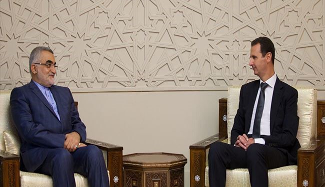 الرئيس الاسد يستقبل علاء الدين بروجردي في دمشق +صور