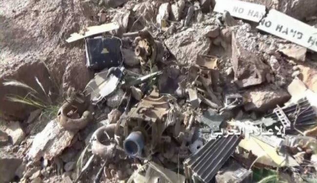 إسقاط طائرة سعودية على الحدود مع اليمن+صور