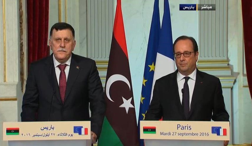 هولاند يؤكد عدم توفير اي جهد لدعم حكومة الوفاق الليبية