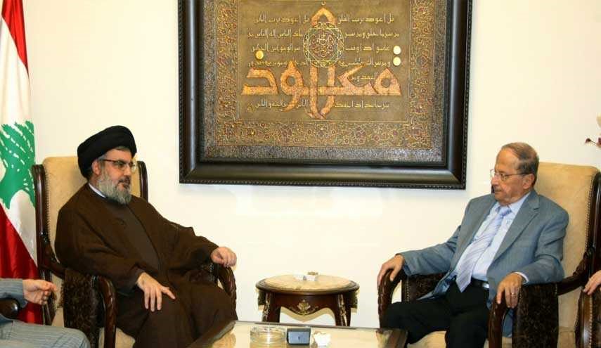 نصر الله در تماس تلفنی با عون انتخاب او را تبریک گفت
