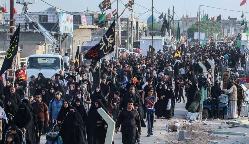 بالصور ..حركة زائرو الإمام الحسين ( ع ) بين النجف الاشرف وكربلاء المقدسة